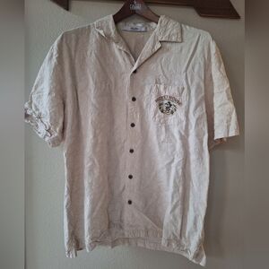 Walt Disney Parks Shirt Mens M Tan Mickey Mouse in Paradise Embroidered